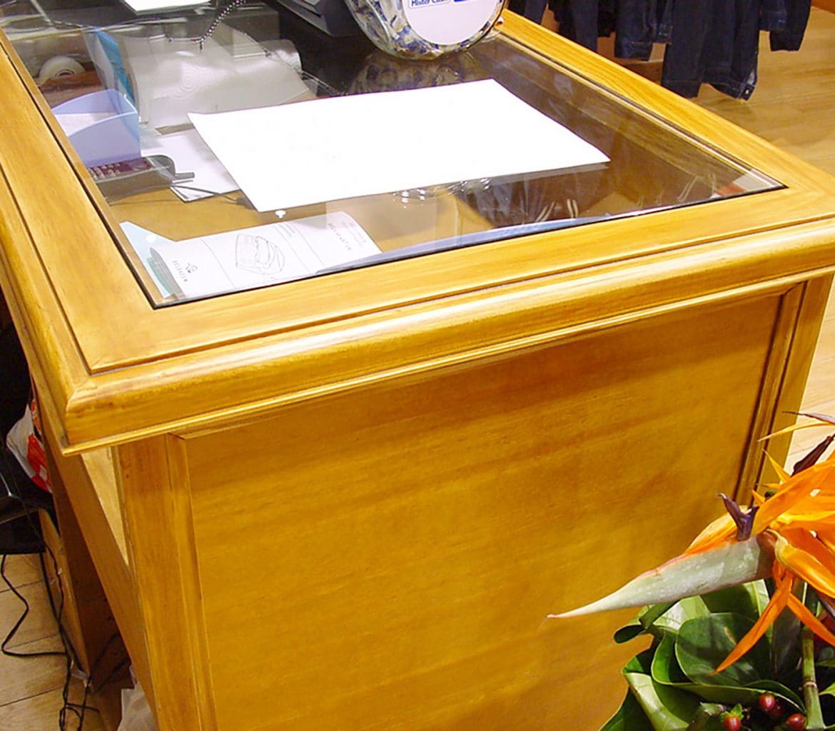 Comptoir bois et verre sur mesure