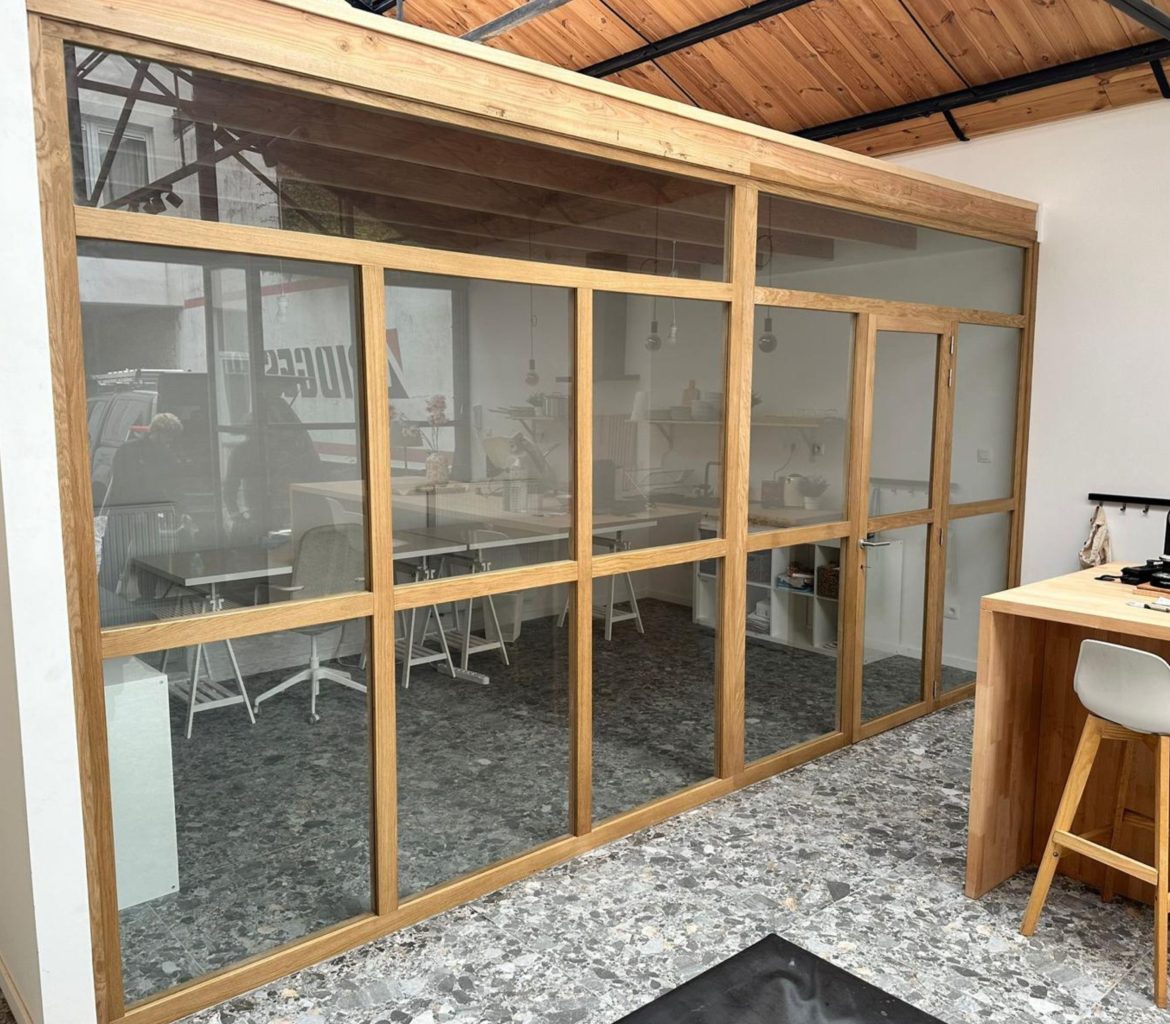 Verrière en chêne massif