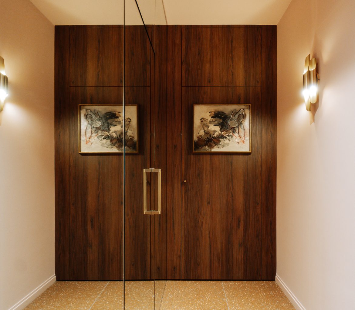 Vestiaire en mélaminé noyer